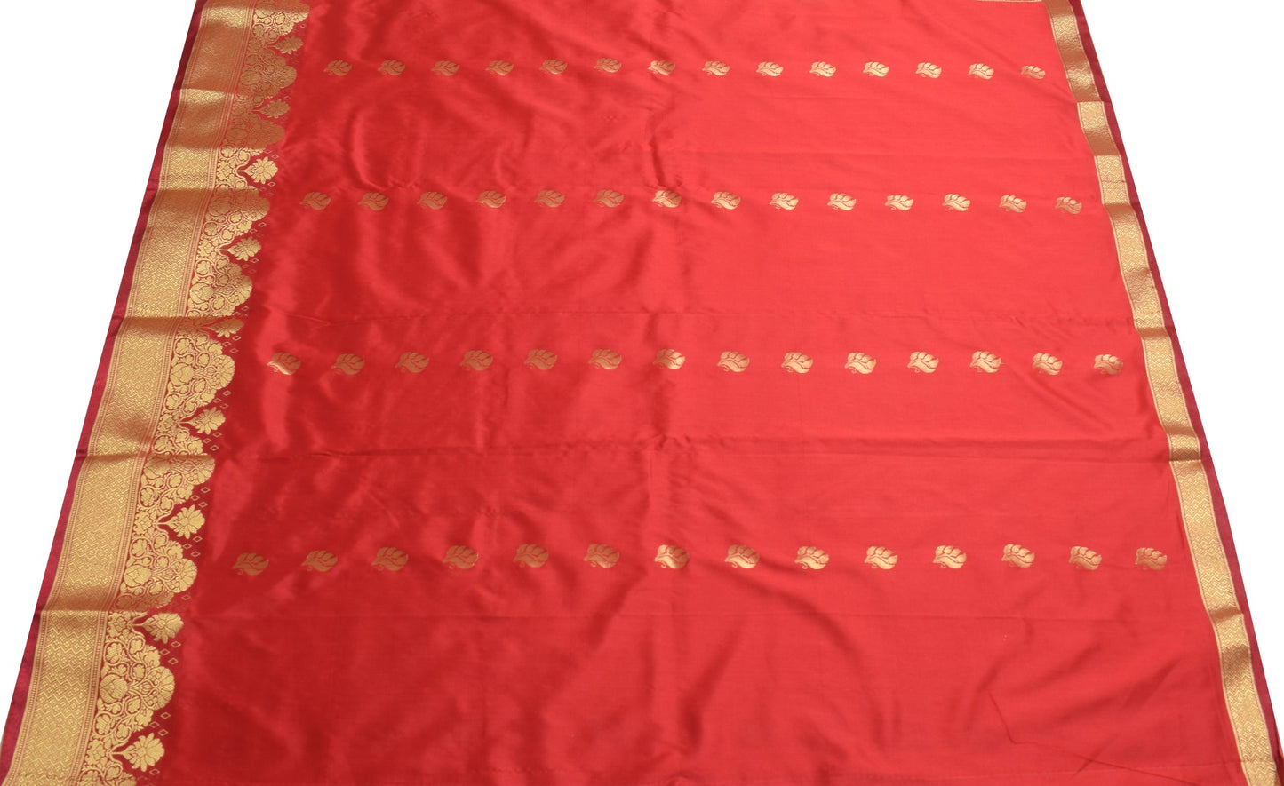 Peach Indian Sari Banarasi Art Silk Saree with Blouse Fabric Gold Zari Weaving