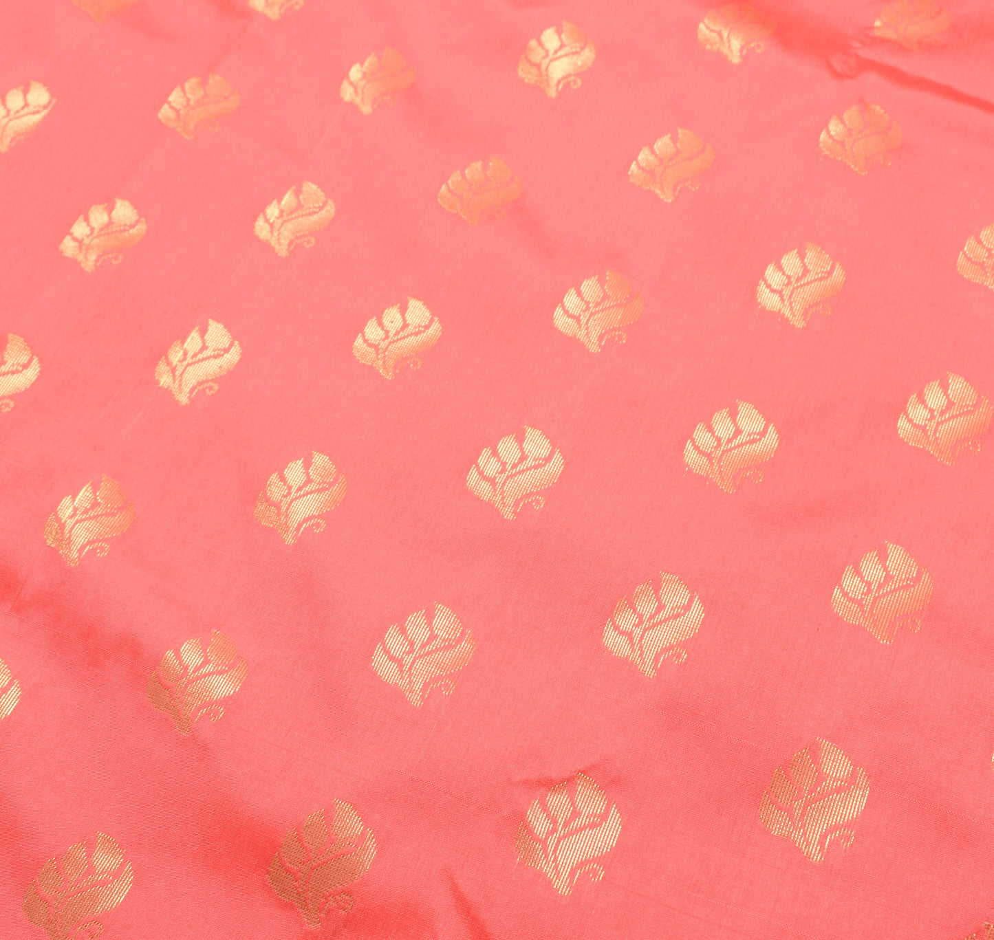 Peach Indian Sari Banarasi Art Silk Saree with Blouse Fabric Gold Zari Weaving