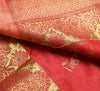 Peach Indian Sari Banarasi Art Silk Saree with Blouse Fabric Gold Zari Weaving