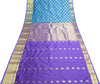 Blue Banarasi Sari Art Silk Zari Woven Floral Border Saree with Blouse Fabric