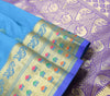 Blue Banarasi Sari Art Silk Zari Woven Floral Border Saree with Blouse Fabric
