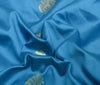 Blue Banarasi Sari Art Silk Zari Woven Floral Border Saree with Blouse Fabric