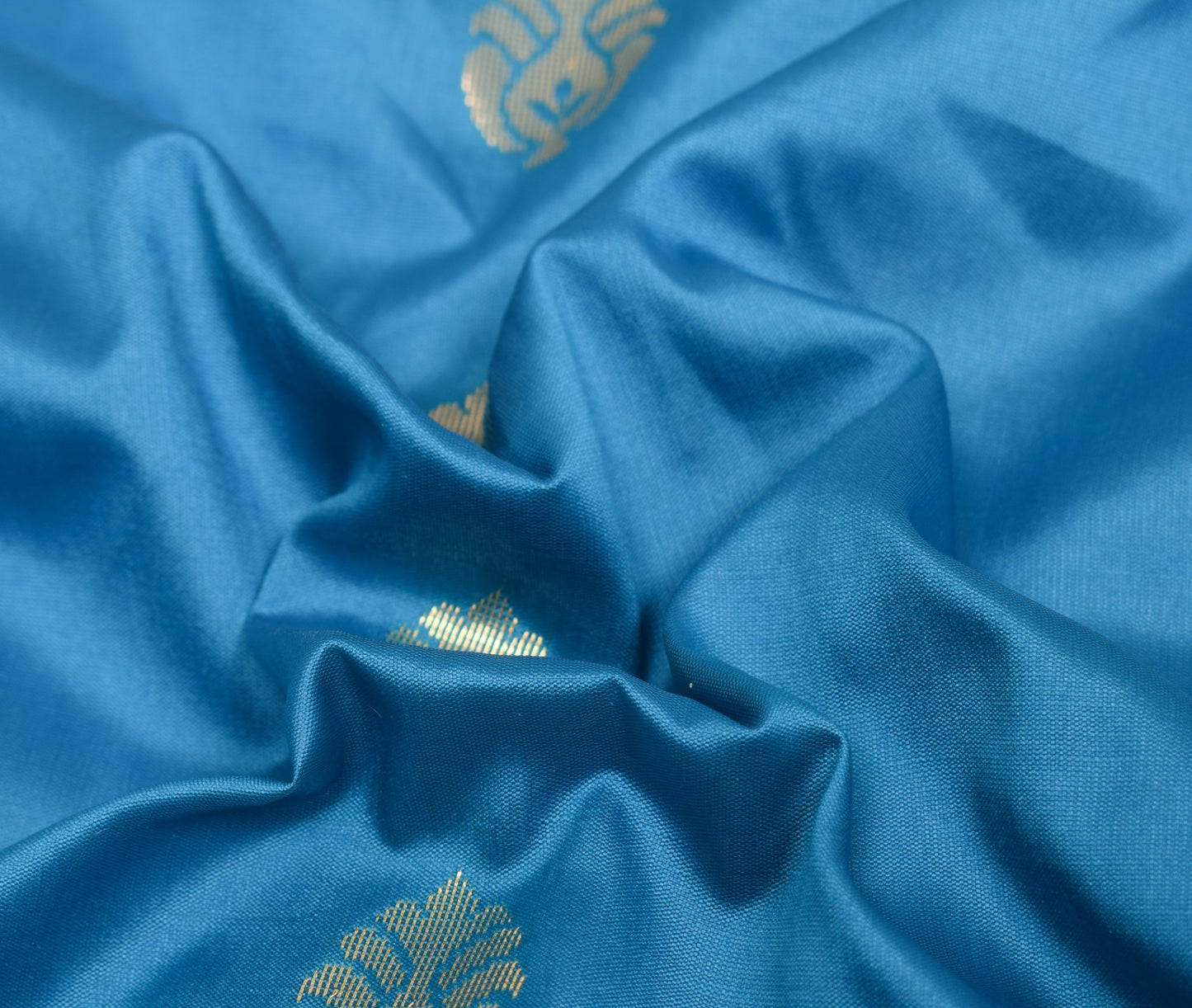 Blue Banarasi Sari Art Silk Zari Woven Floral Border Saree with Blouse Fabric