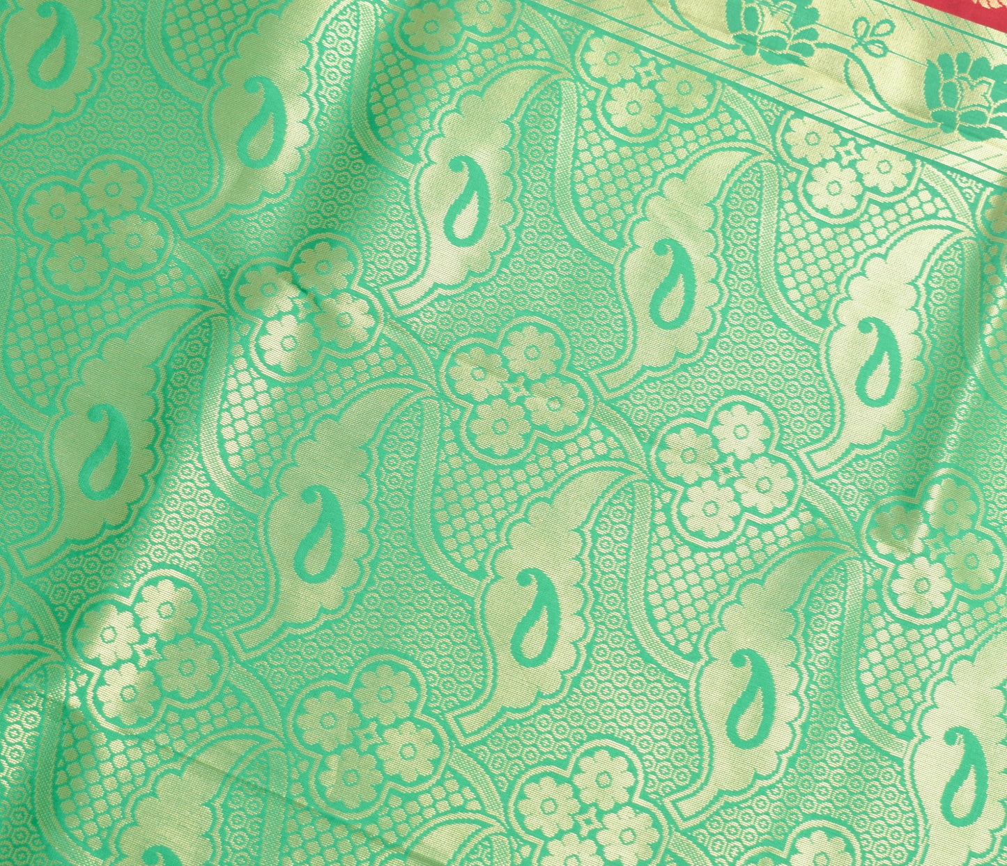 Maroon Banarasi Sari Art Silk Zari Woven Leaf Motifs Saree with Blouse Fabric