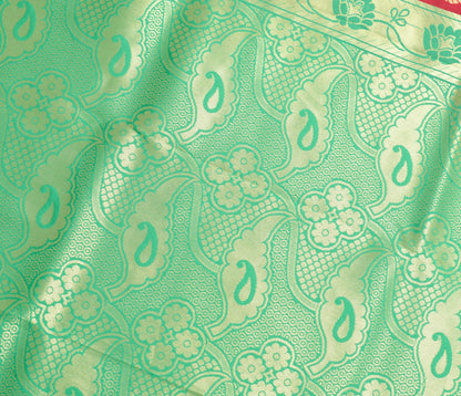 Maroon Banarasi Sari Art Silk Zari Woven Leaf Motifs Saree with Blouse Fabric