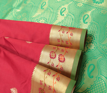 Maroon Banarasi Sari Art Silk Zari Woven Leaf Motifs Saree with Blouse Fabric