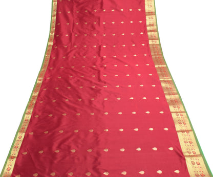 Maroon Banarasi Sari Art Silk Zari Woven Leaf Motifs Saree with Blouse Fabric