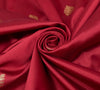 Maroon Banarasi Sari Art Silk Zari Woven Leaf Motifs Saree with Blouse Fabric