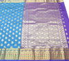 Blue Banarasi Sari Art Silk Zari Woven Floral Border Saree with Blouse Fabric