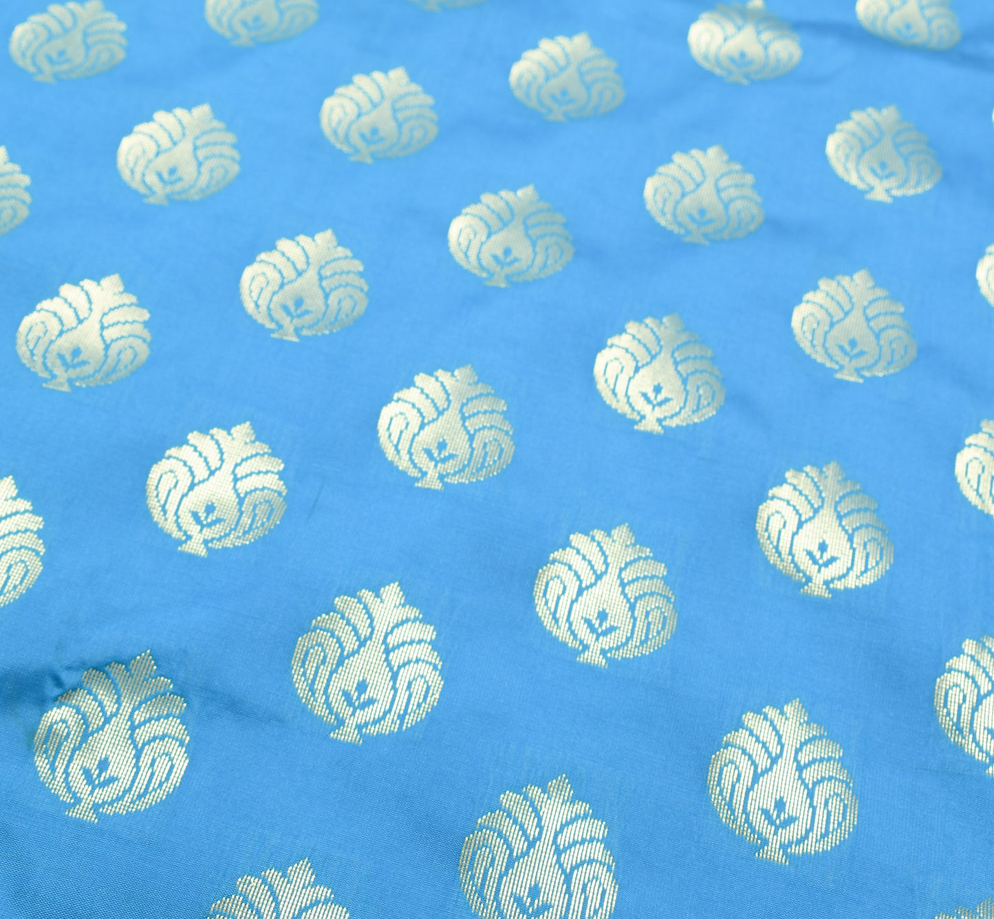 Blue Banarasi Sari Art Silk Zari Woven Floral Border Saree with Blouse Fabric