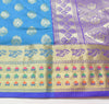 Blue Banarasi Sari Art Silk Zari Woven Floral Border Saree with Blouse Fabric