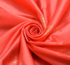 Peach Banarasi Sari Art Silk Zari Woven Floral Border Saree with Blouse Fabric