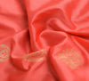 Peach Banarasi Sari Art Silk Zari Woven Floral Border Saree with Blouse Fabric