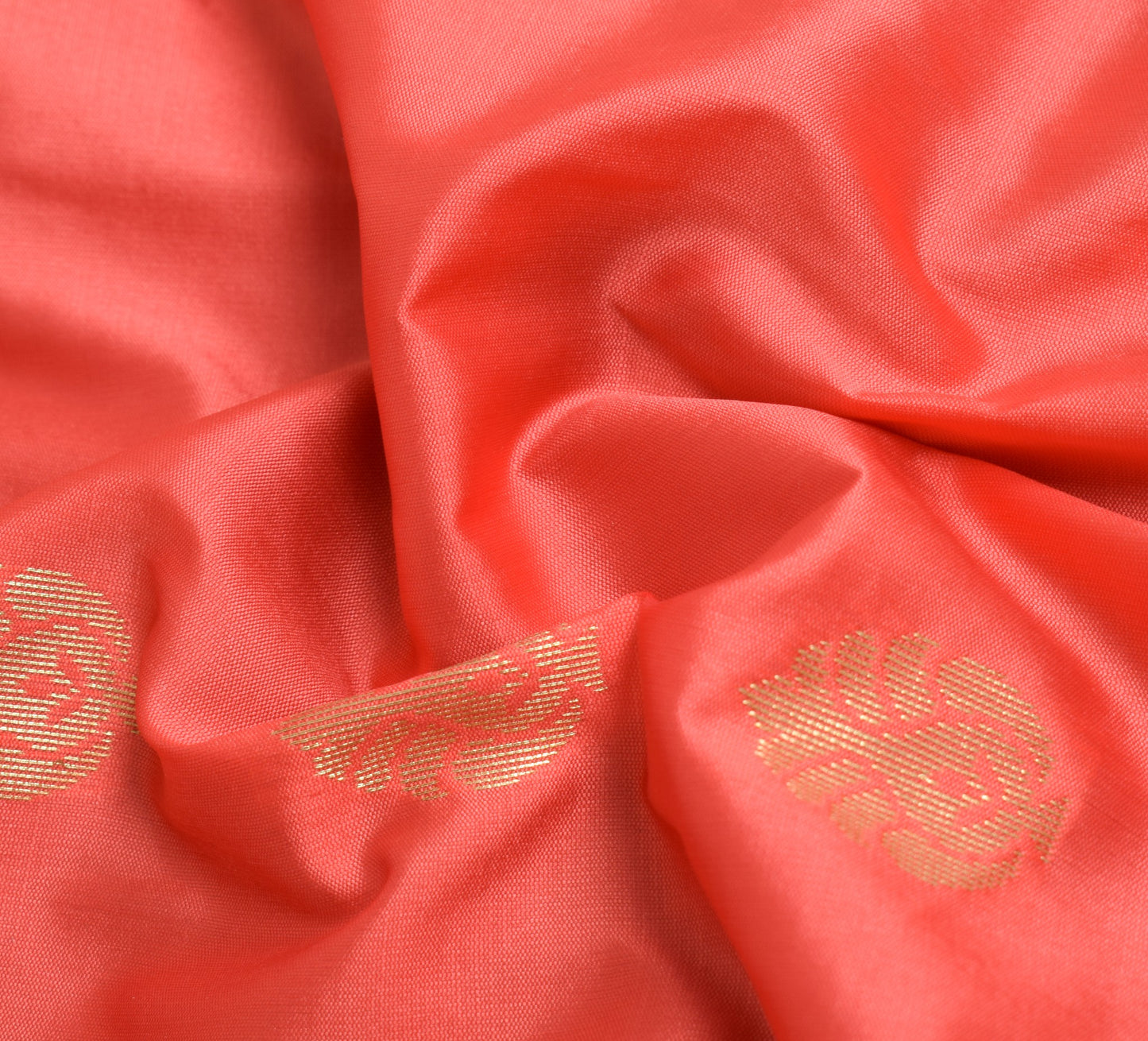 Peach Banarasi Sari Art Silk Zari Woven Floral Border Saree with Blouse Fabric