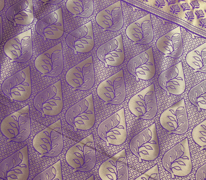 Peach Banarasi Sari Art Silk Zari Woven Floral Border Saree with Blouse Fabric