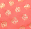Peach Banarasi Sari Art Silk Zari Woven Floral Border Saree with Blouse Fabric