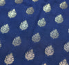 Deep Blue Banarasi Sari Art Silk Zari Woven Leaf Motifs Saree with Blouse Fabric