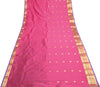 Pink Blue Banarasi Sari Art Silk Zari Woven Leaf Motifs Saree with Blouse Fabric
