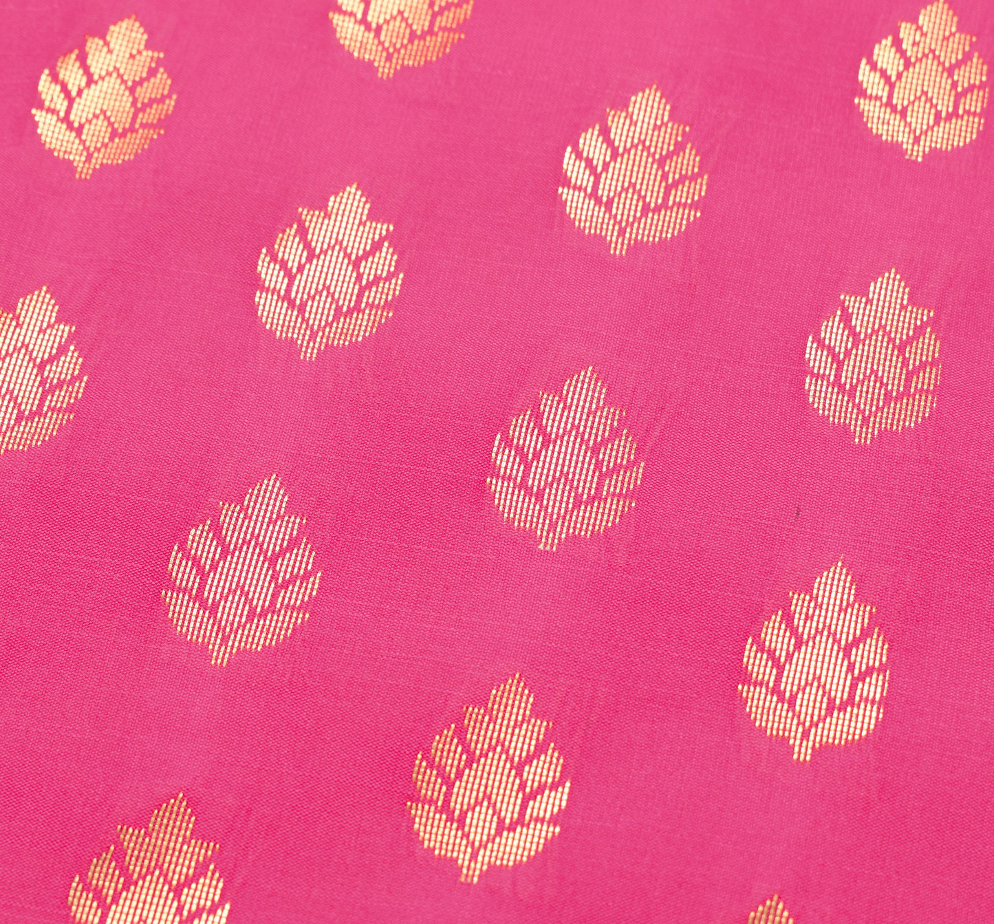 Pink Blue Banarasi Sari Art Silk Zari Woven Leaf Motifs Saree with Blouse Fabric