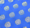 Royal Blue Banarasi Sari Art Silk Zari Woven Floral Border Saree Blouse Fabric
