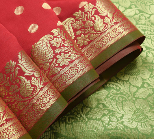 Indian Maroon Green Sari Banarasi Art Silk Saree with Blouse Gold Zari Weaving