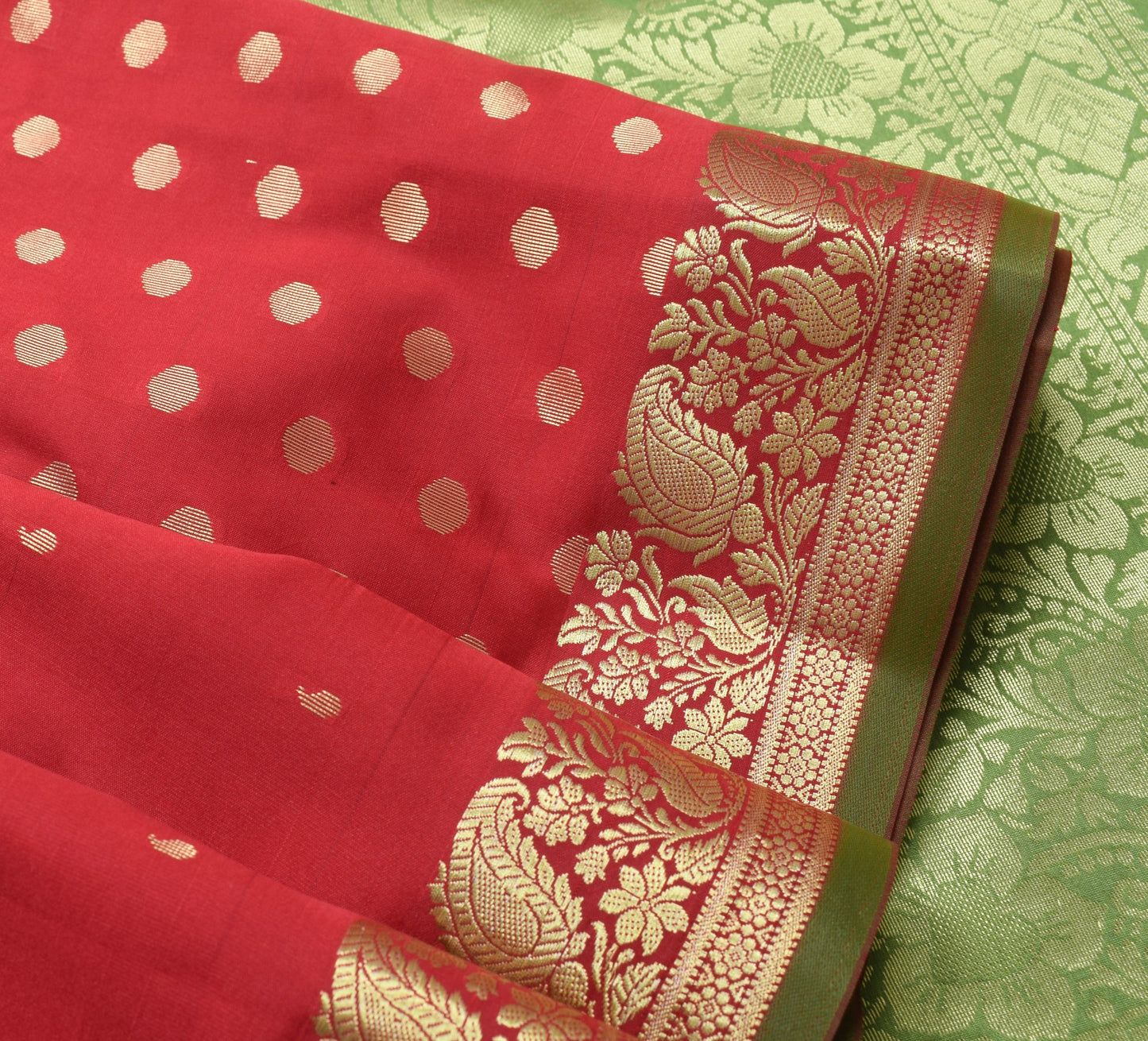 Indian Maroon Green Sari Banarasi Art Silk Saree with Blouse Gold Zari Weaving