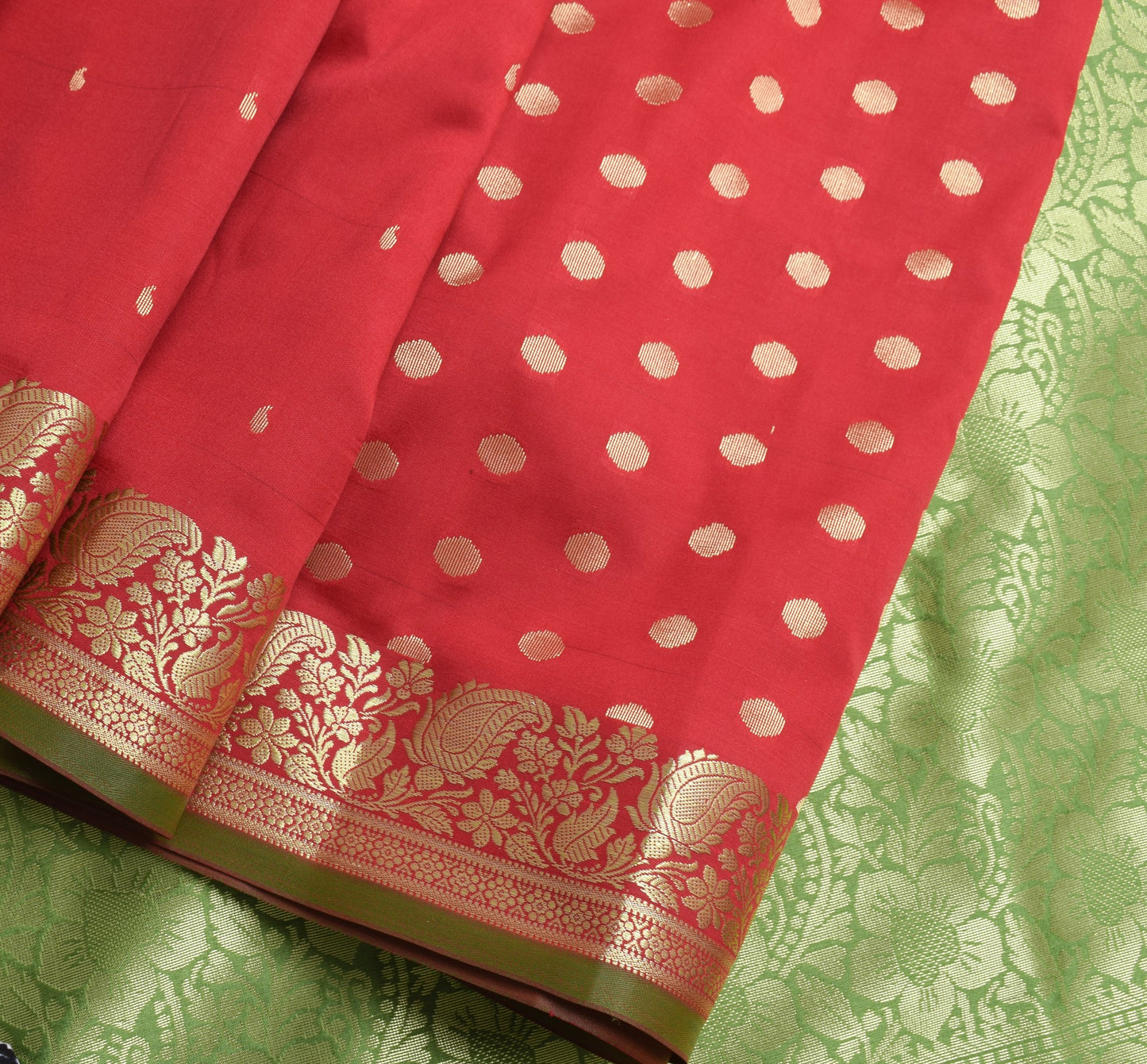 Indian Maroon Green Sari Banarasi Art Silk Saree with Blouse Gold Zari Weaving