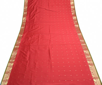 Indian Maroon Green Sari Banarasi Art Silk Saree with Blouse Gold Zari Weaving