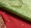 Indian Maroon Green Sari Banarasi Art Silk Saree with Blouse Gold Zari Weaving