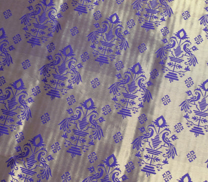 Indian Peachy Orange Sari Banarasi Art Silk Saree with Blouse Gold Zari Weaving