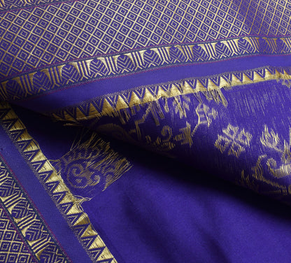 Indian Peachy Orange Sari Banarasi Art Silk Saree with Blouse Gold Zari Weaving