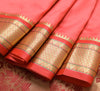 Indian Peach Maroon Sari Banarasi Art Silk Saree with Blouse Gold Zari Weaving