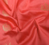Indian Peach Maroon Sari Banarasi Art Silk Saree with Blouse Gold Zari Weaving