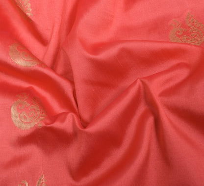 Indian Peach Maroon Sari Banarasi Art Silk Saree with Blouse Gold Zari Weaving