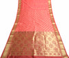 Indian Peach Maroon Sari Banarasi Art Silk Saree with Blouse Gold Zari Weaving