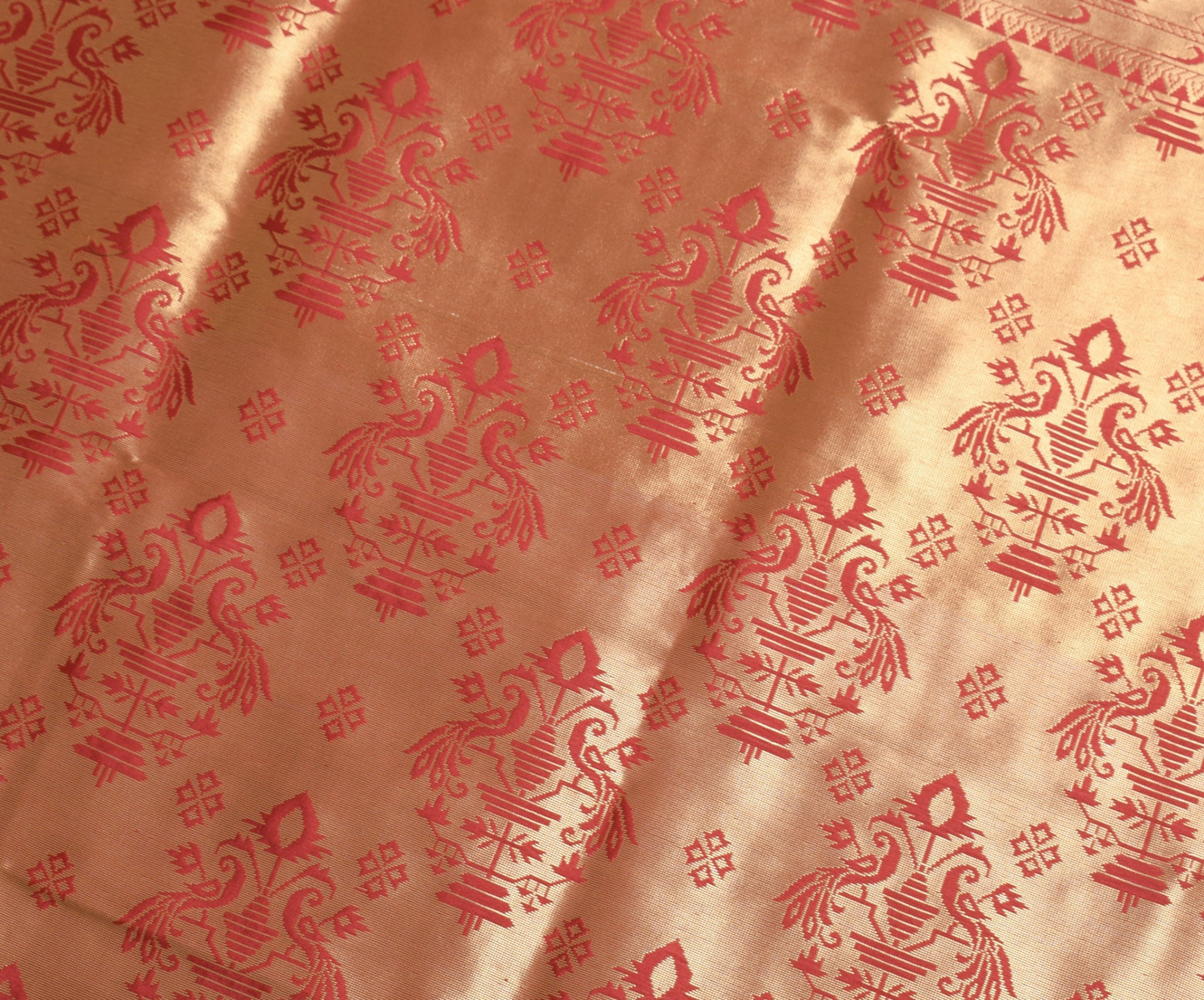 Indian Peach Maroon Sari Banarasi Art Silk Saree with Blouse Gold Zari Weaving