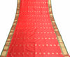 Indian Red & Green Sari Banarasi Art Silk Saree with Blouse Gold Zari Weaving