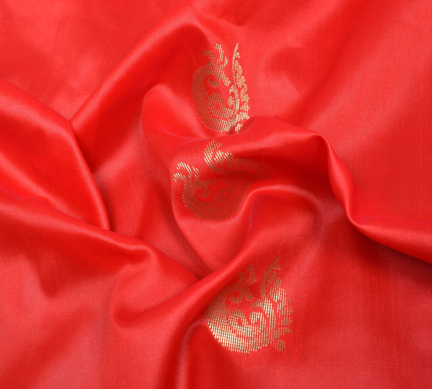 Indian Red & Green Sari Banarasi Art Silk Saree with Blouse Gold Zari Weaving