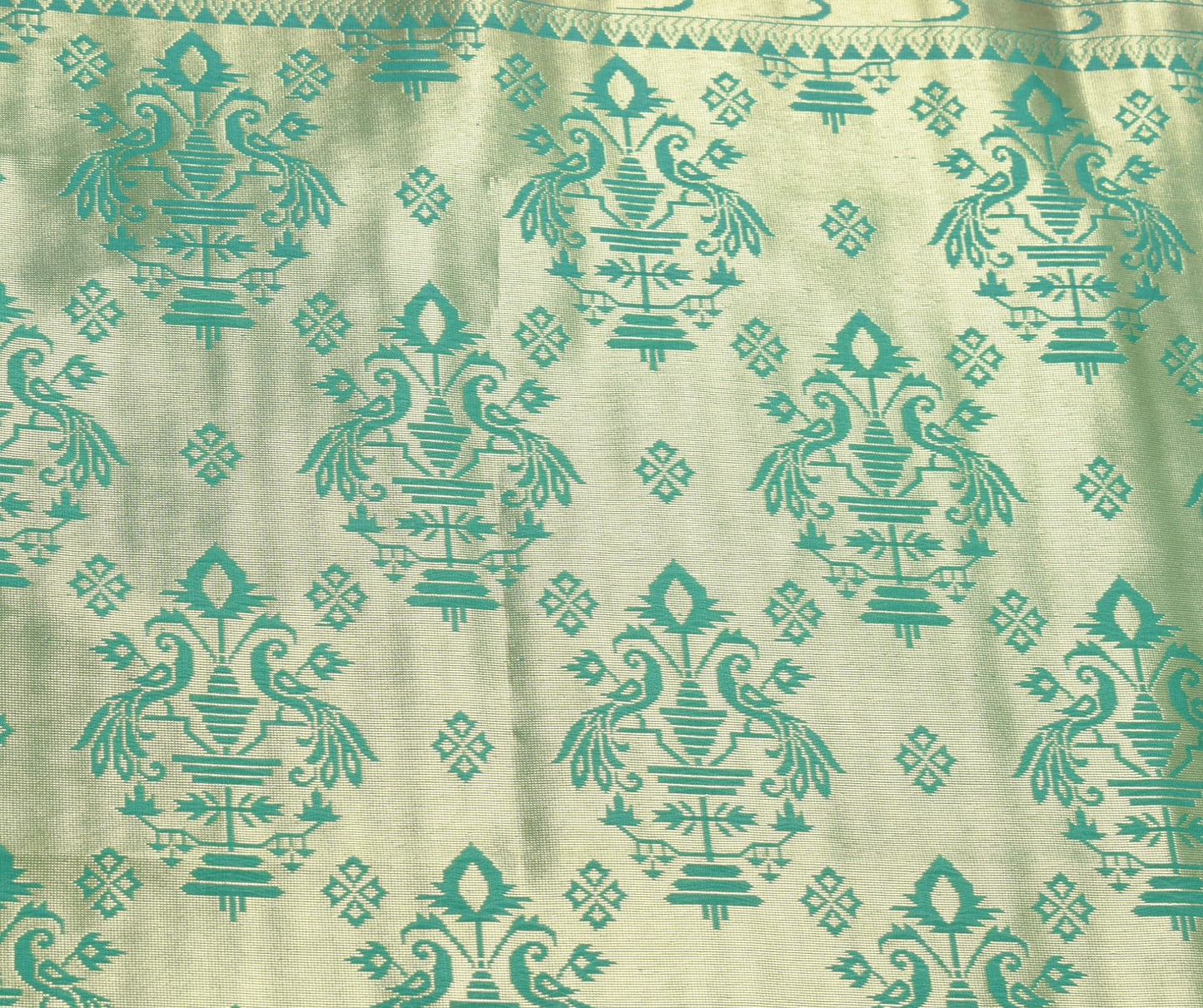 Indian Red & Green Sari Banarasi Art Silk Saree with Blouse Gold Zari Weaving