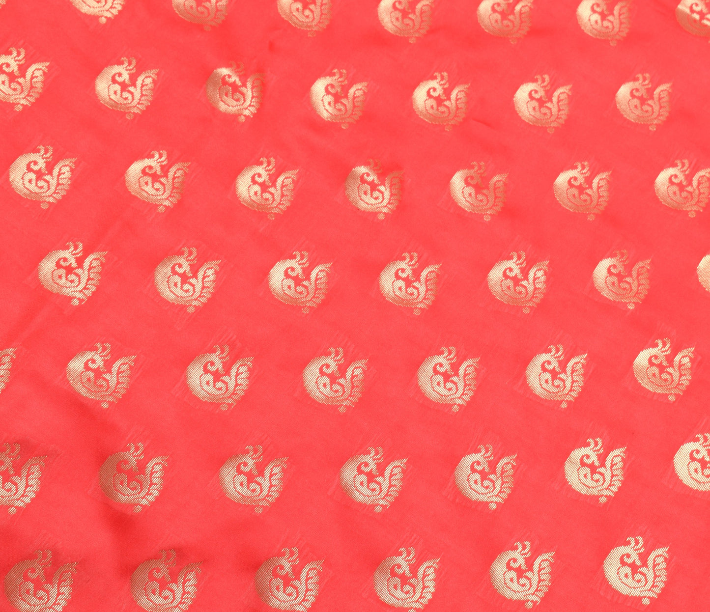 Indian Red & Green Sari Banarasi Art Silk Saree with Blouse Gold Zari Weaving