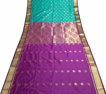 Indian Teal Green Sari Banarasi Art Silk Saree with Blouse Gold Zari Weaving