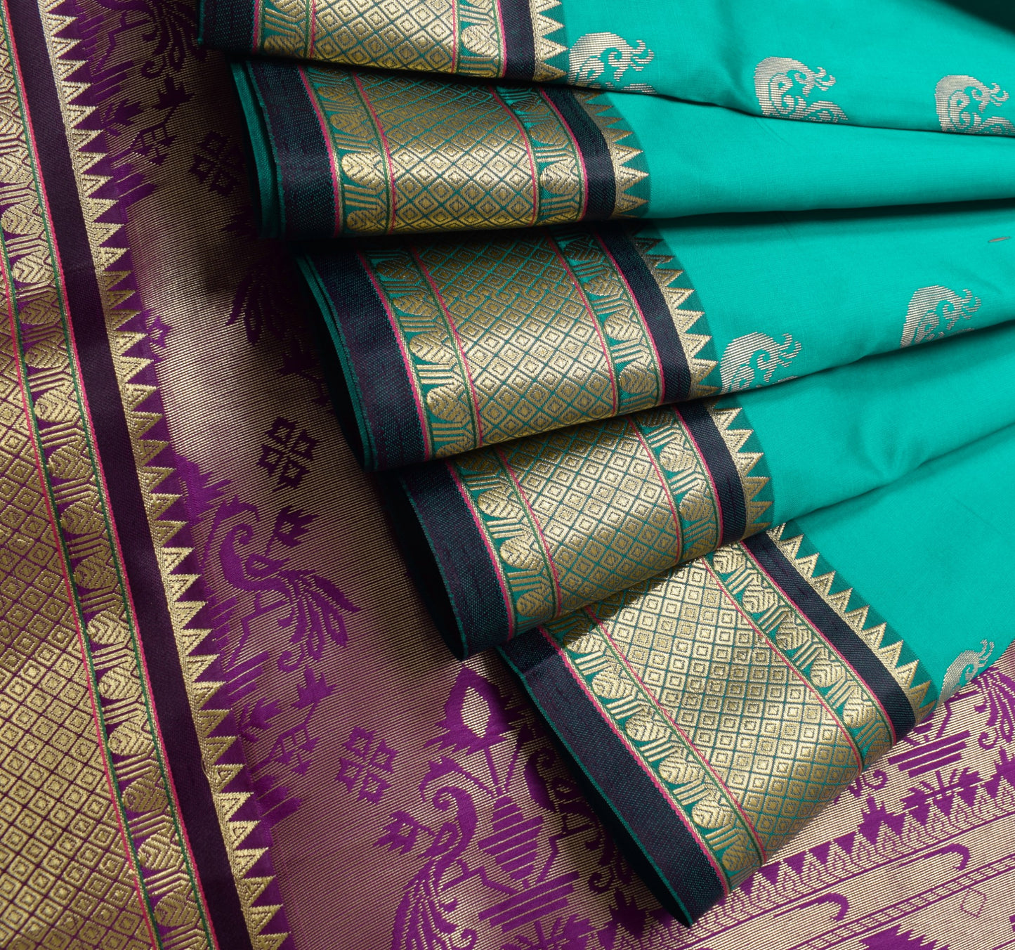 Indian Teal Green Sari Banarasi Art Silk Saree with Blouse Gold Zari Weaving