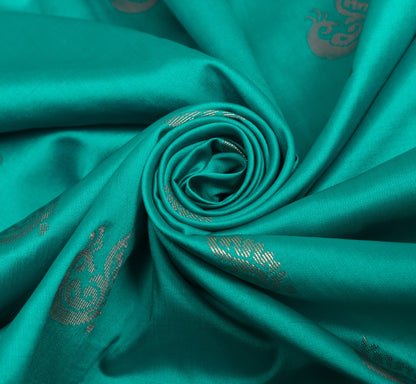 Indian Teal Green Sari Banarasi Art Silk Saree with Blouse Gold Zari Weaving