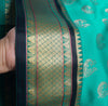 Indian Teal Green Sari Banarasi Art Silk Saree with Blouse Gold Zari Weaving