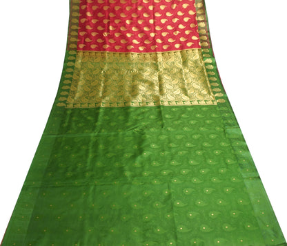 Indian Yellow Banarasi Sari Art Cotton Saree with Blouse Fabric Gold Zari Woven