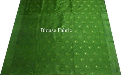 Indian Yellow Banarasi Sari Art Cotton Saree with Blouse Fabric Gold Zari Woven