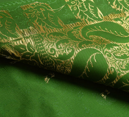 Indian Yellow Banarasi Sari Art Cotton Saree with Blouse Fabric Gold Zari Woven