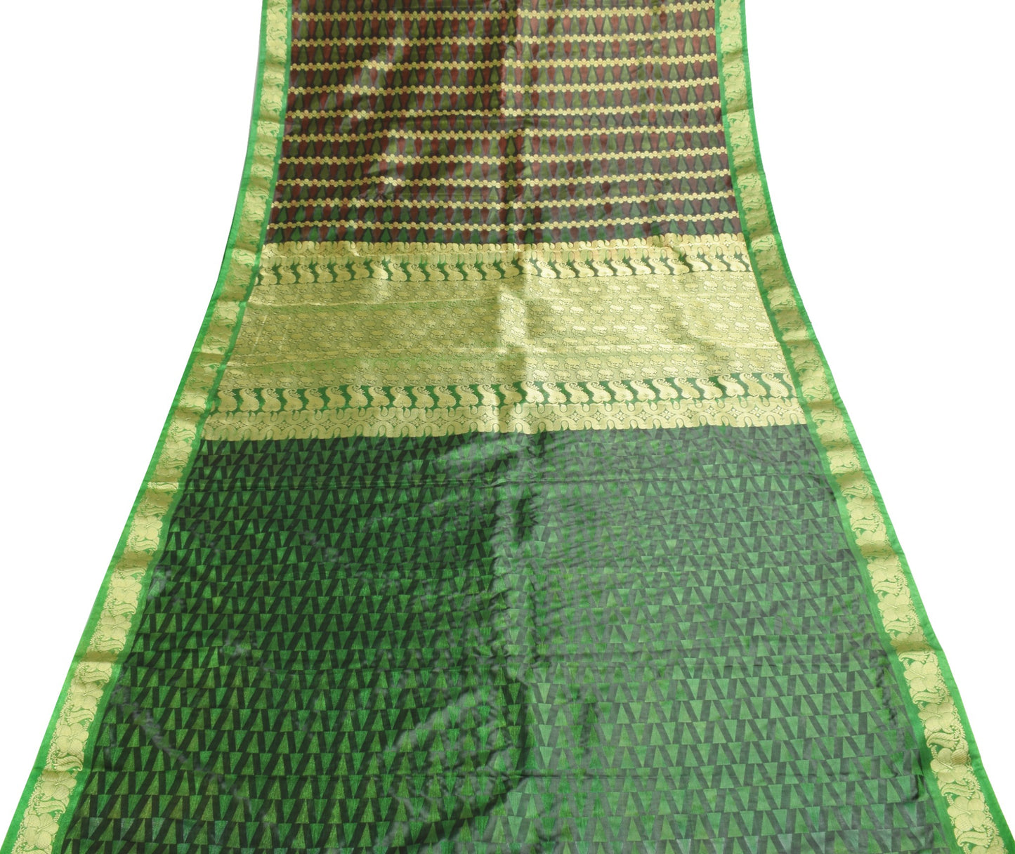 Indian Multi-Color Banarasi Sari Self & Zari Woven Art Silk Saree Blouse Fabric