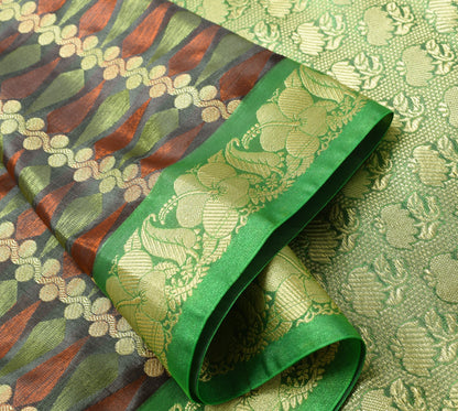 Indian Multi-Color Banarasi Sari Self & Zari Woven Art Silk Saree Blouse Fabric