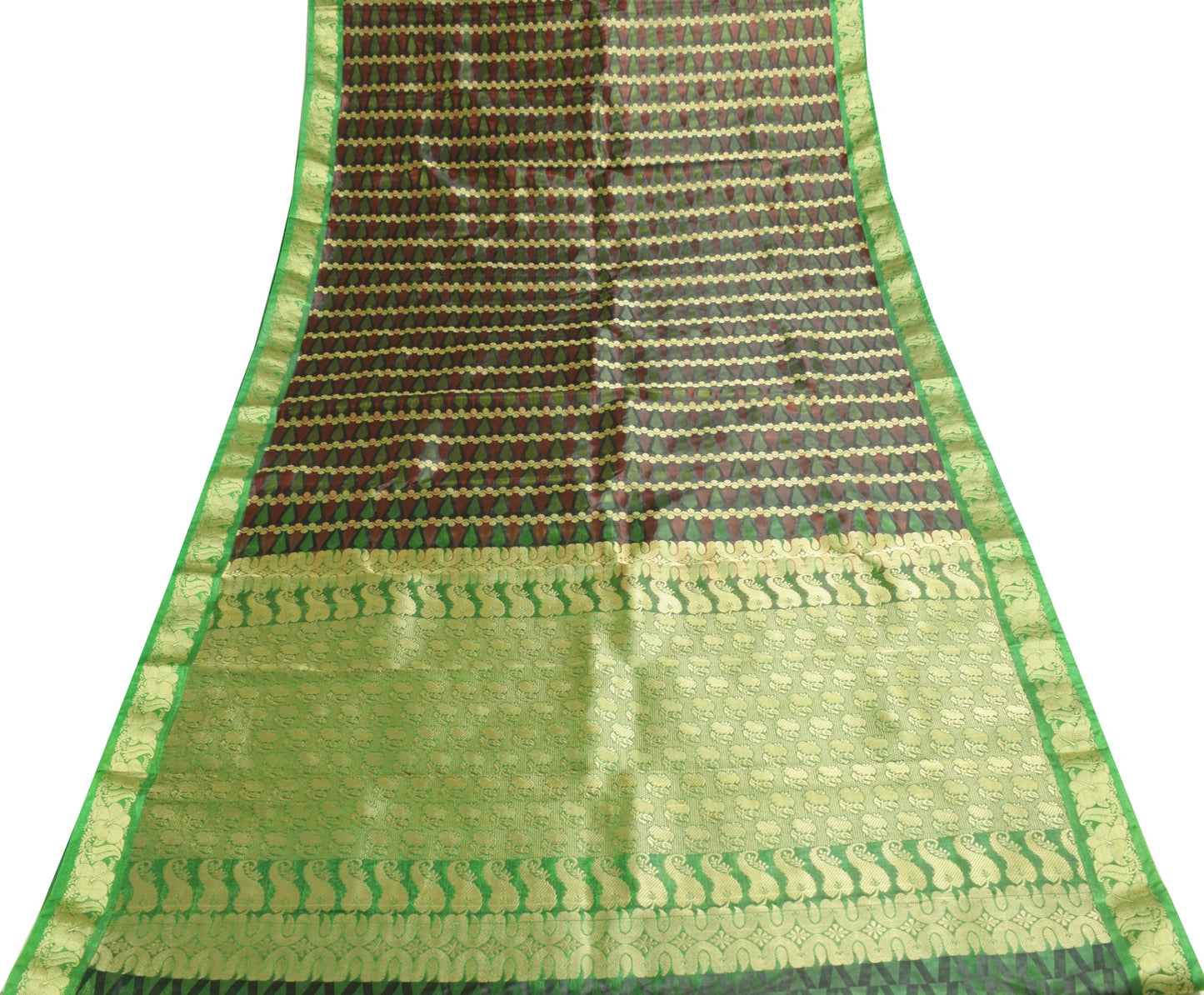 Indian Multi-Color Banarasi Sari Self & Zari Woven Art Silk Saree Blouse Fabric